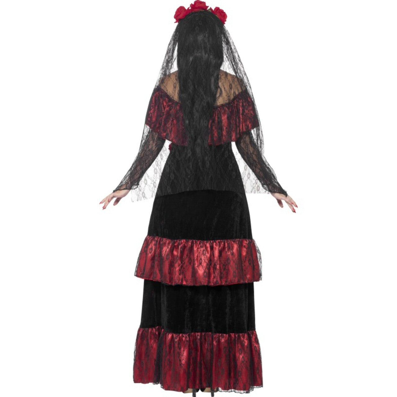 Op deze afbeelding zie je een Kostuums, van het merk Smiffy's. Day Of The Dead Bruid Vrouw Kostuum