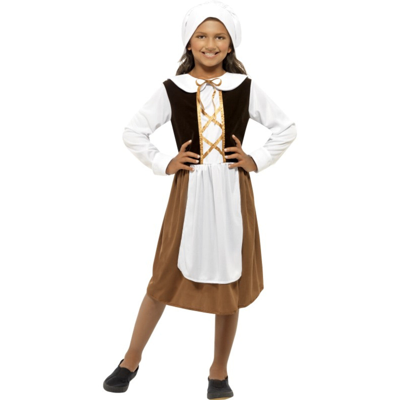 Op deze afbeelding zie je een Kostuums, van het merk Smiffy's. Engels Koningshuis Tudor Meisje Kostuum