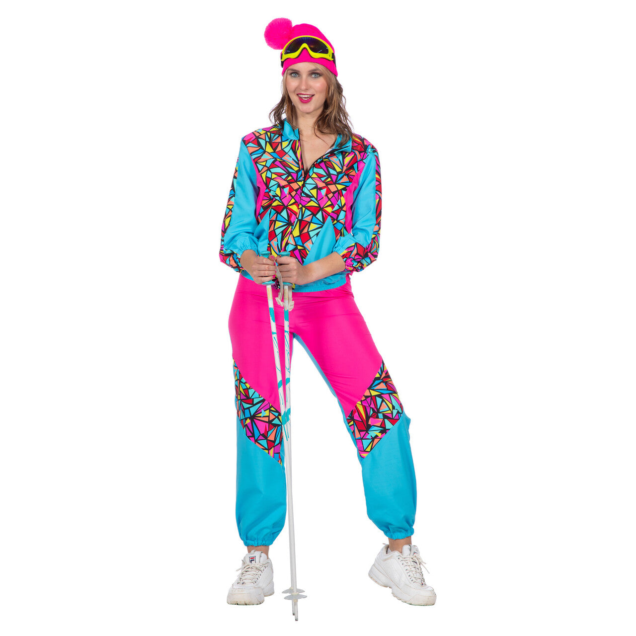 Op deze afbeelding zie je een Kostuums, van het merk Wilbers. Rete Retro Neon Skipak Vrouw Kostuum