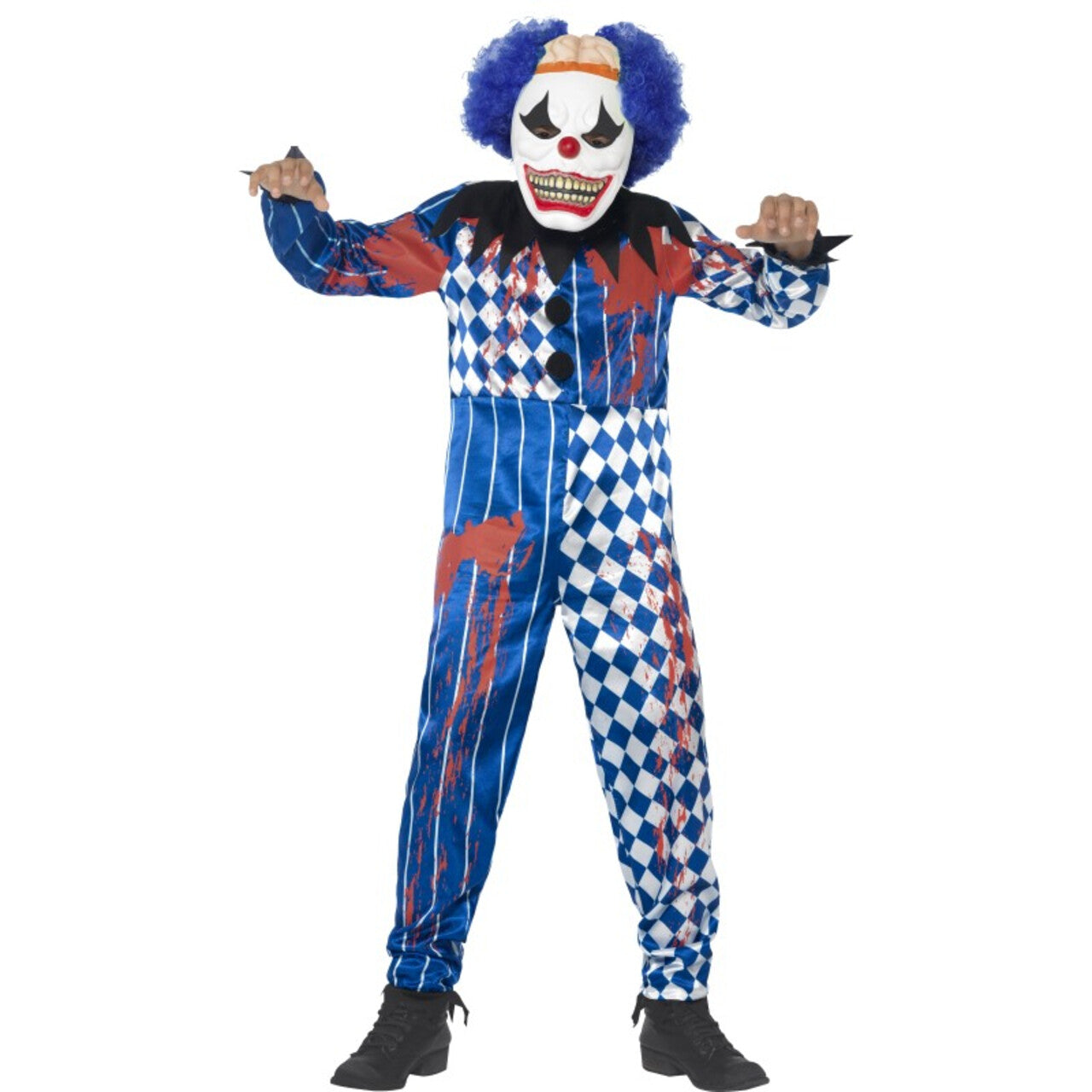 Op deze afbeelding zie je een Kostuums, van het merk Smiffy's. Zombie Sinistere Clown Jongen Kostuum