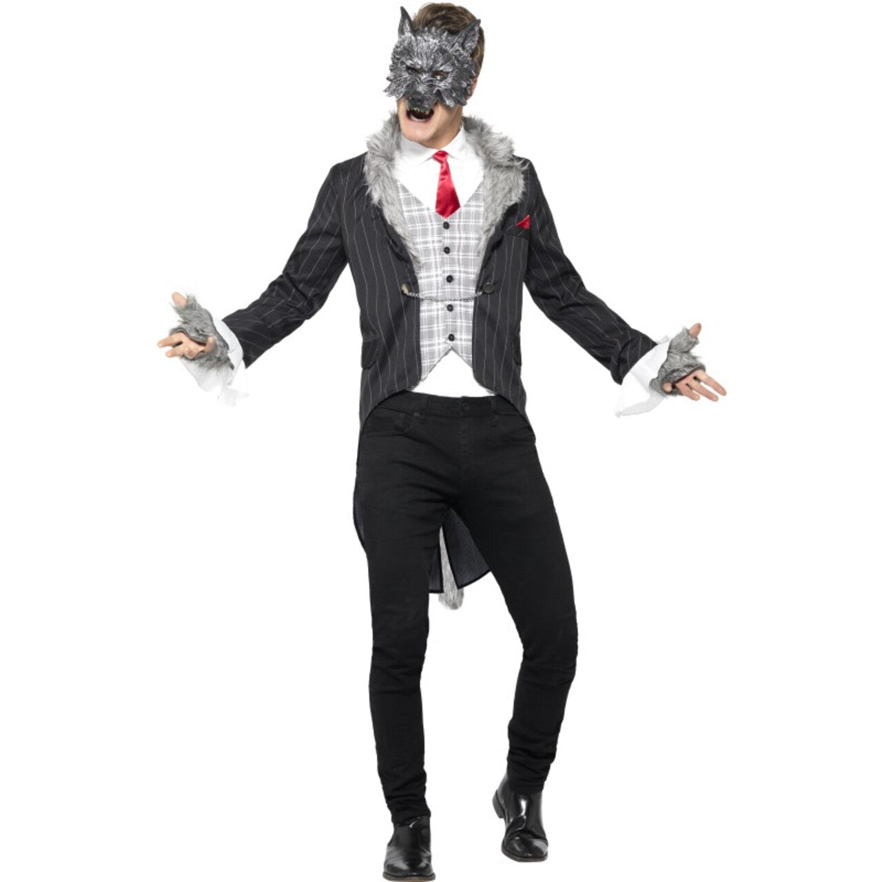 Op deze afbeelding zie je een Kostuums, van het merk Smiffy's. Luxe Grote Boze Wolf Man Kostuum
