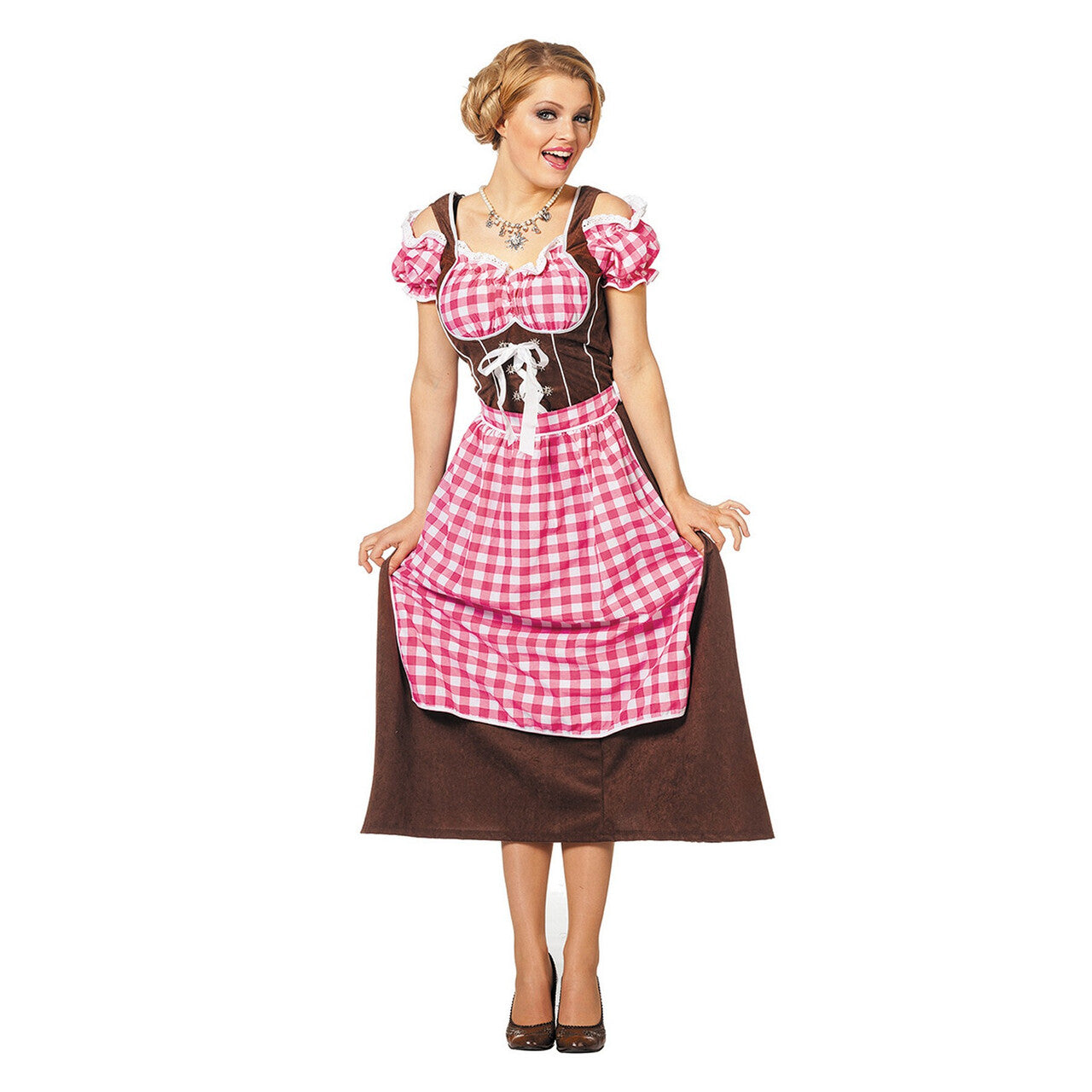 Op deze afbeelding zie je een Kostuums, van het merk Wilbers. Stube Dirndl Suedine Vrouw Kostuum
