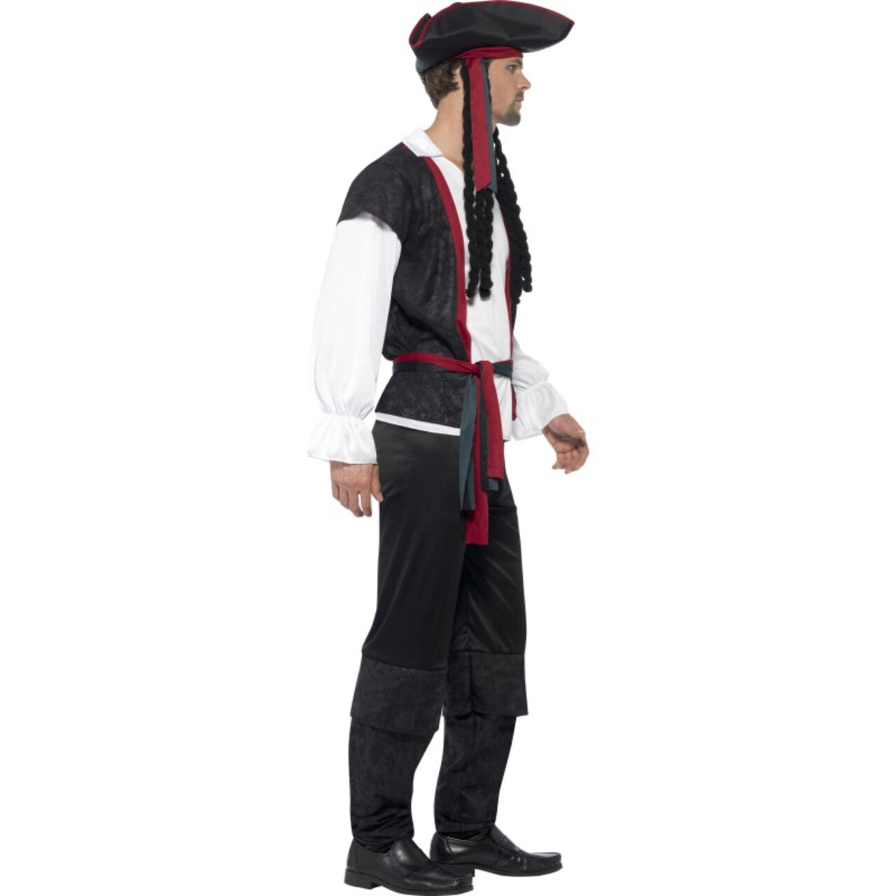 Op deze afbeelding zie je een Kostuums, van het merk Smiffy's. Klassieke Zwarte Overboordpiraat Man Kostuum