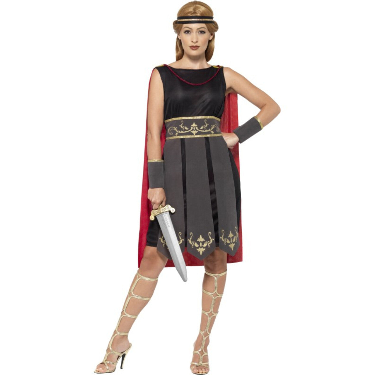 Op deze afbeelding zie je een Kostuums, van het merk Smiffy's. Romeinse Gladiator Emma Vrouw Kostuum