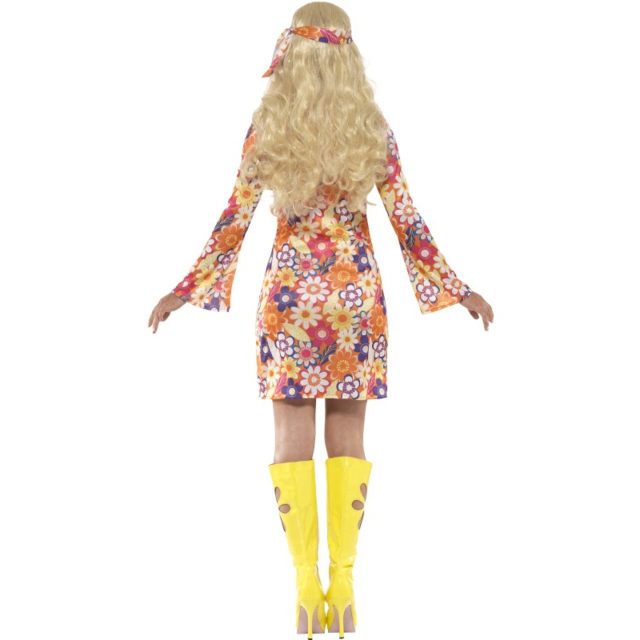 Op deze afbeelding zie je een Kostuums, van het merk Smiffy's. Flower Power Jurk Grace Vrouw