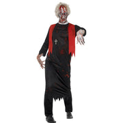 Op deze afbeelding zie je een Kostuums, van het merk Smiffy's. Zombie Priester Carlo Man Kostuum