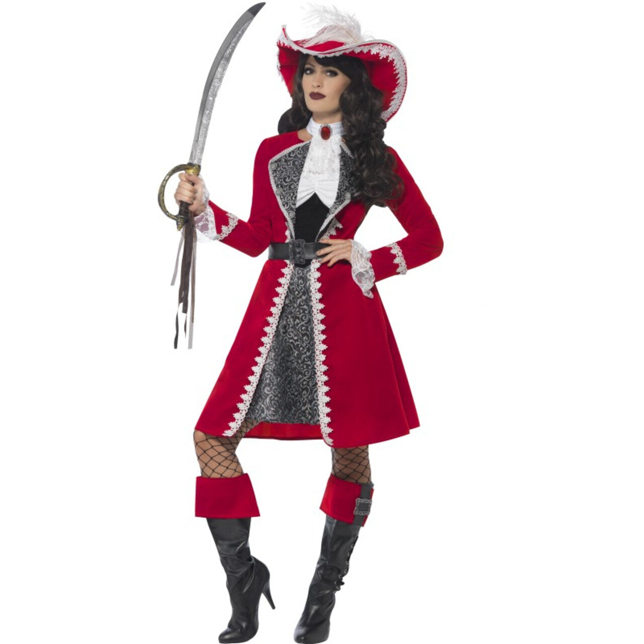 Op deze afbeelding zie je een Kostuums, van het merk Smiffy's. Luxe Kapitein Mevrouw Bernadetta Kostuum