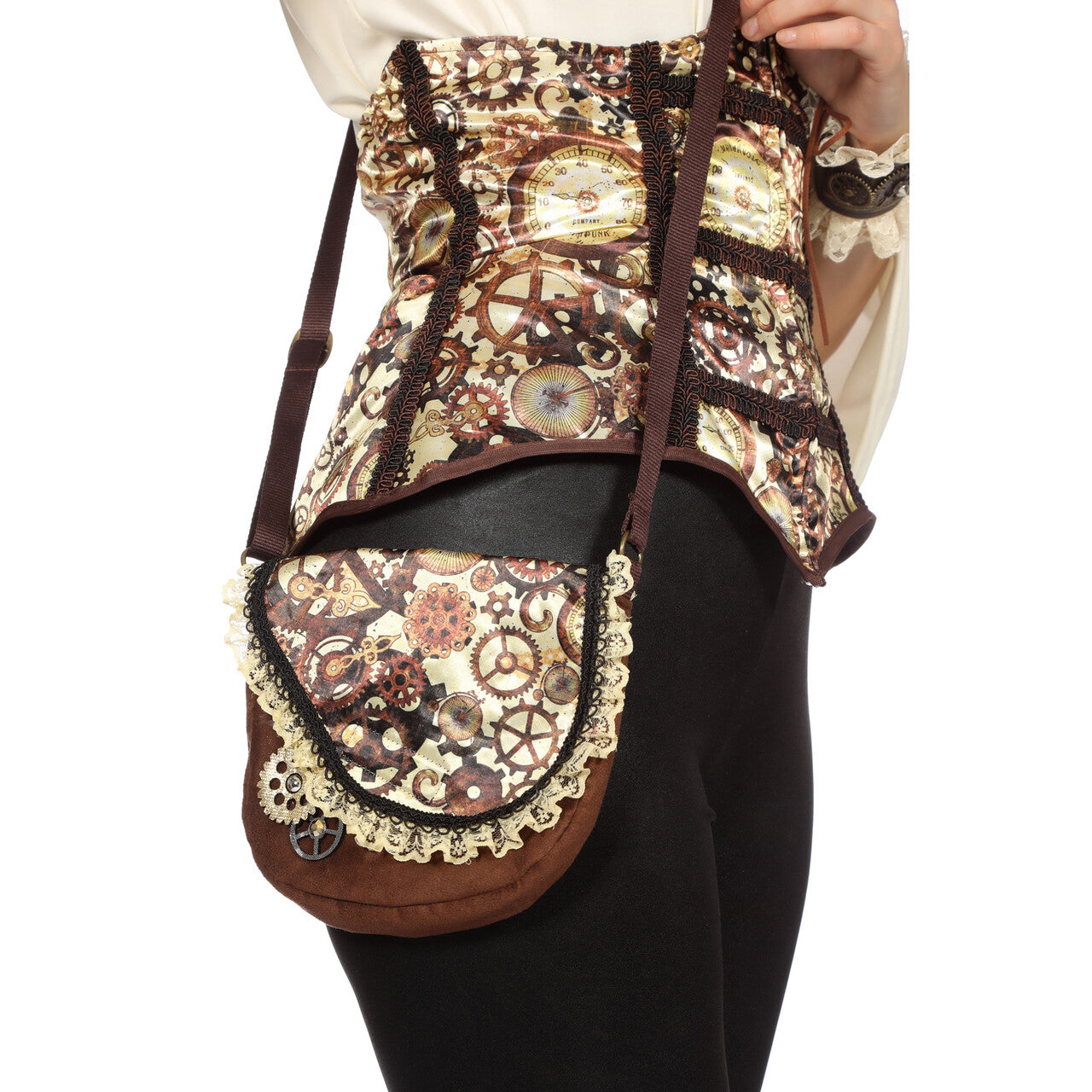 Op deze afbeelding zie je een Accessoires, van het merk Wilbers. Tas Steampunk Stijl Bruin