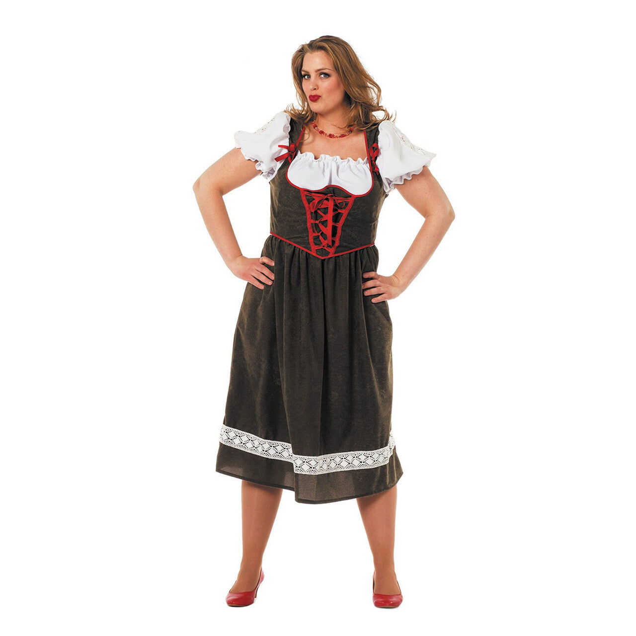 Op deze afbeelding zie je een Kostuums, van het merk Wilbers. Lange Donkergroene Keurige Oktoberfest Dirndl Vrouw Kostuum