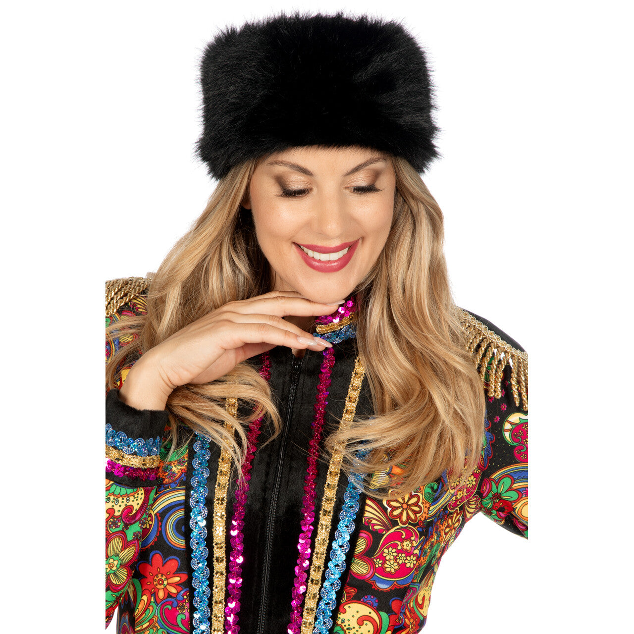 Op deze afbeelding zie je een Accessoires, van het merk Wilbers. Hoofdband Warm Bontje Zwart