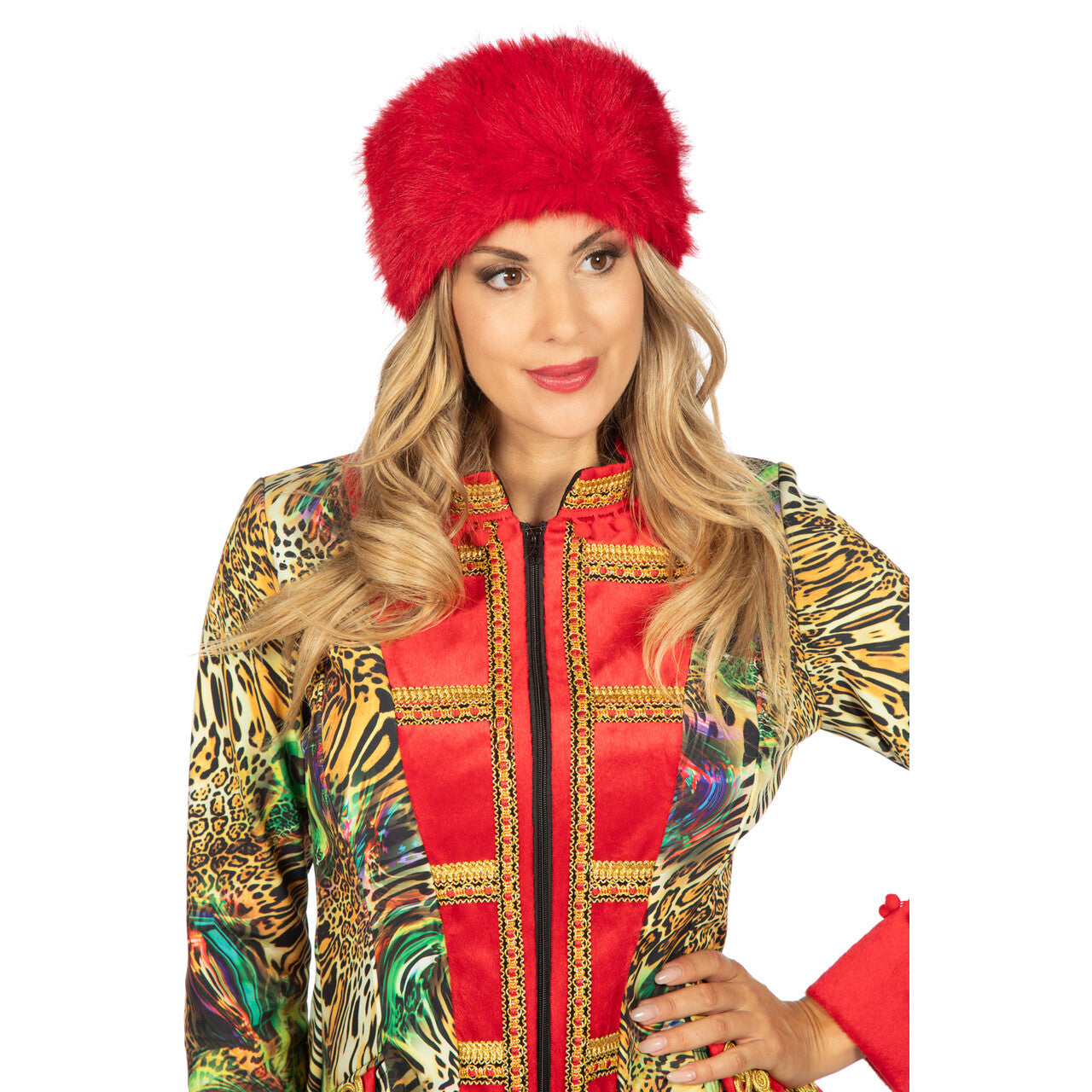 Op deze afbeelding zie je een Accessoires, van het merk Wilbers. Hoofdband Warm Bontje Rood