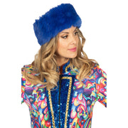Op deze afbeelding zie je een Accessoires, van het merk Wilbers. Hoofdband Warm Bontje Blauw