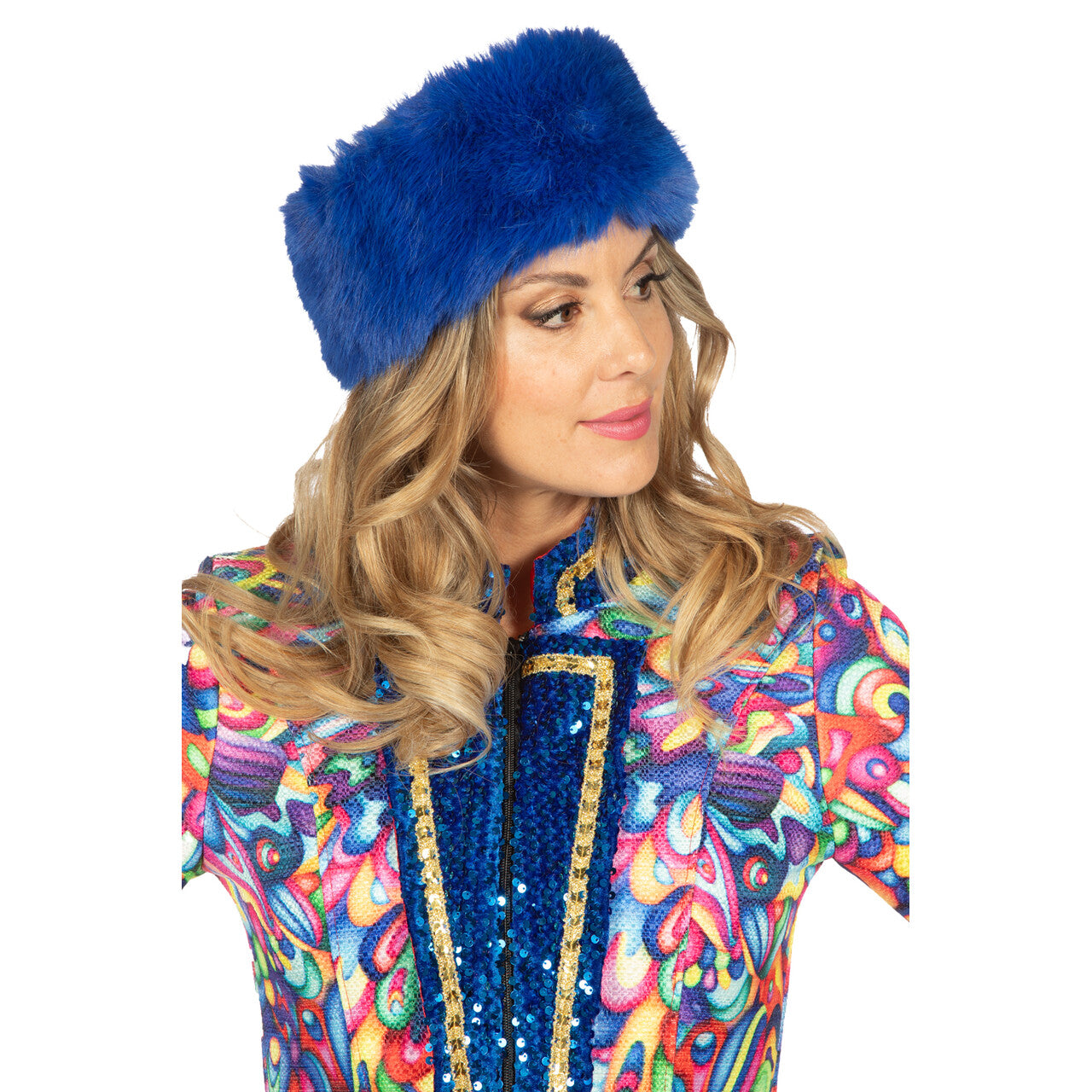 Op deze afbeelding zie je een Accessoires, van het merk Wilbers. Hoofdband Warm Bontje Blauw