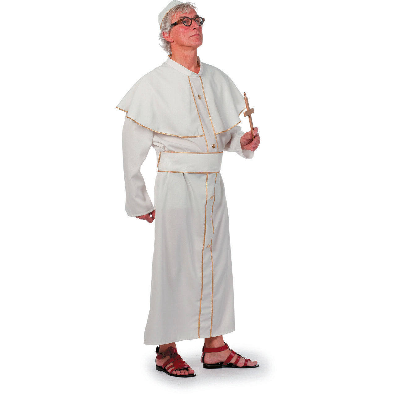 Op deze afbeelding zie je een Kostuums, van het merk Wilbers. Witte Paus Vaticaan Man Kostuum