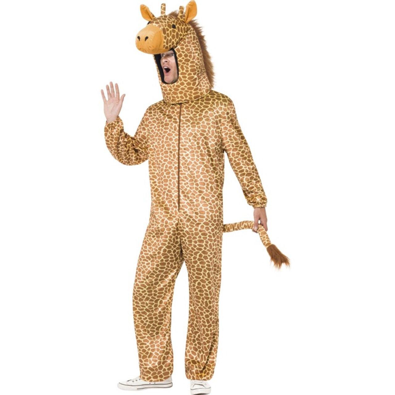 Op deze afbeelding zie je een Kostuums, van het merk Smiffy's. Over The Top Giraffe Man Kostuum