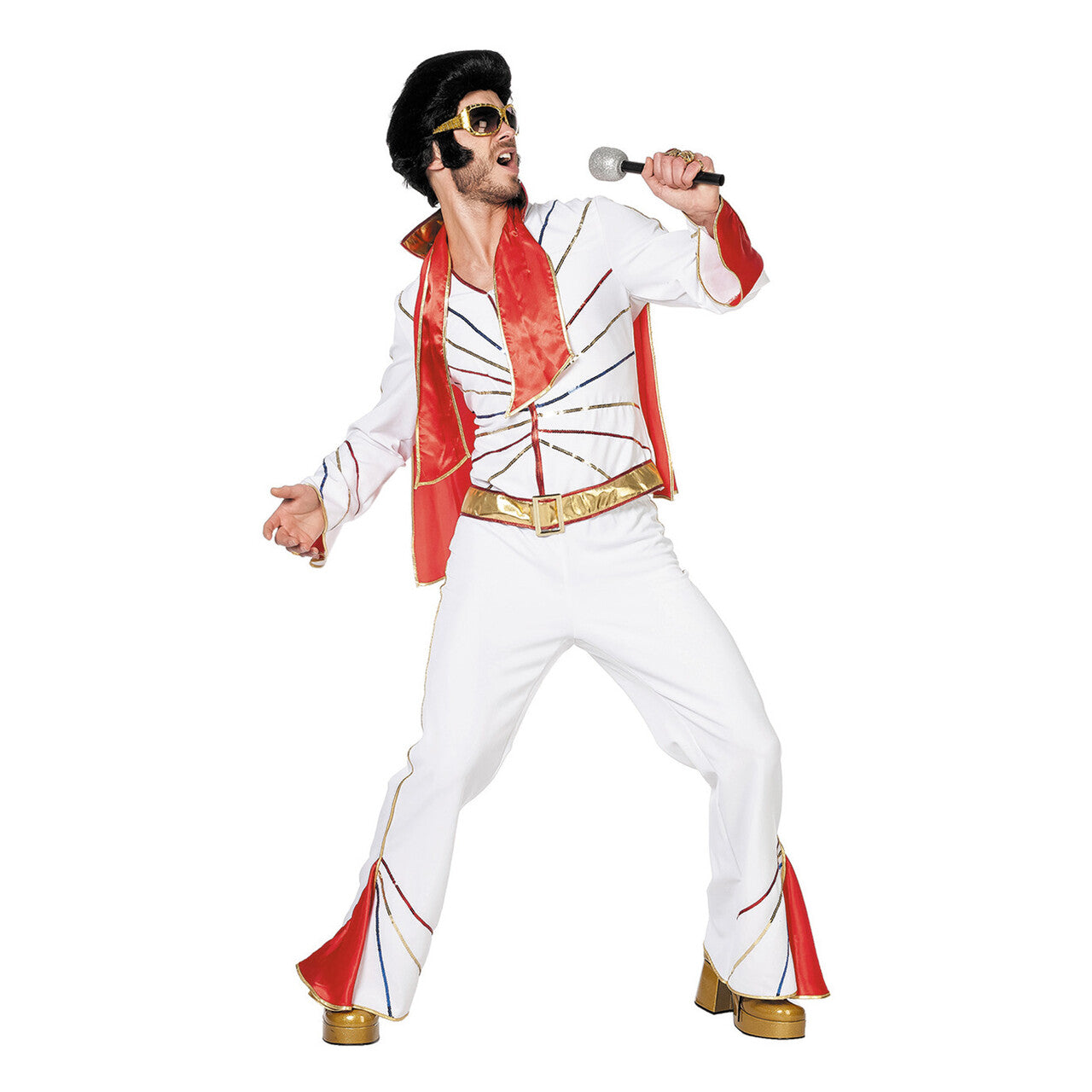 Op deze afbeelding zie je een Kostuums, van het merk Wilbers. Rock 50s Mr. Elvis Met Sjaal Man Kostuum