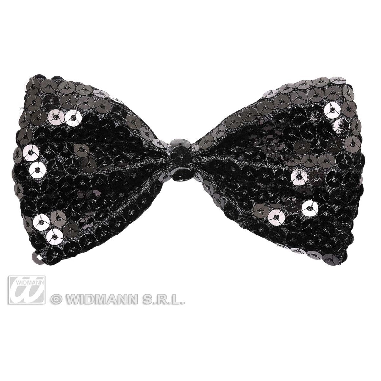 Op deze afbeelding zie je een Accessoires, van het merk Widmann. Vlinderstrik Pailletten Zwart
