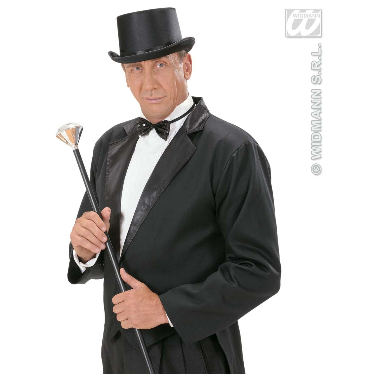 Op deze afbeelding zie je een Accessoires, van het merk Widmann. Vlinderstrik Pailletten Zwart