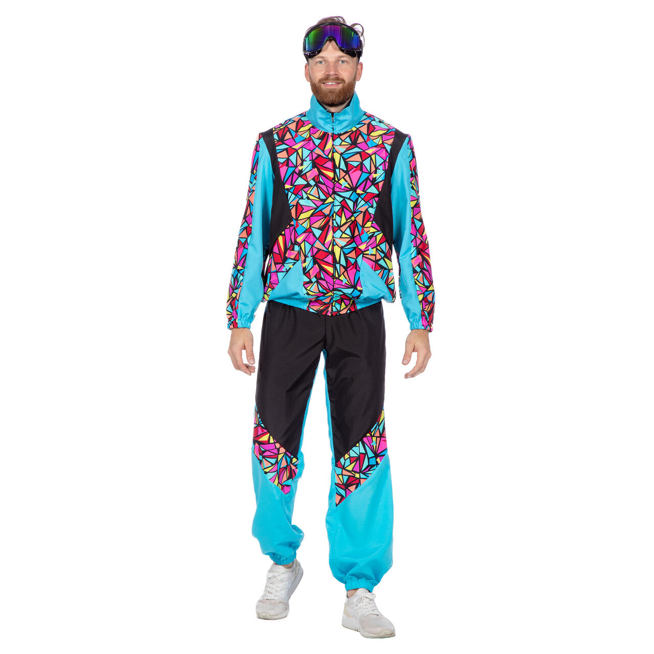 Op deze afbeelding zie je een Kostuums, van het merk Wilbers. Rete Retro Neon Dude Skipak Man Kostuum
