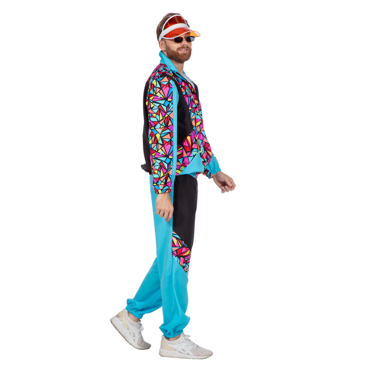 Op deze afbeelding zie je een Kostuums, van het merk Wilbers. Rete Retro Neon Dude Skipak Man Kostuum
