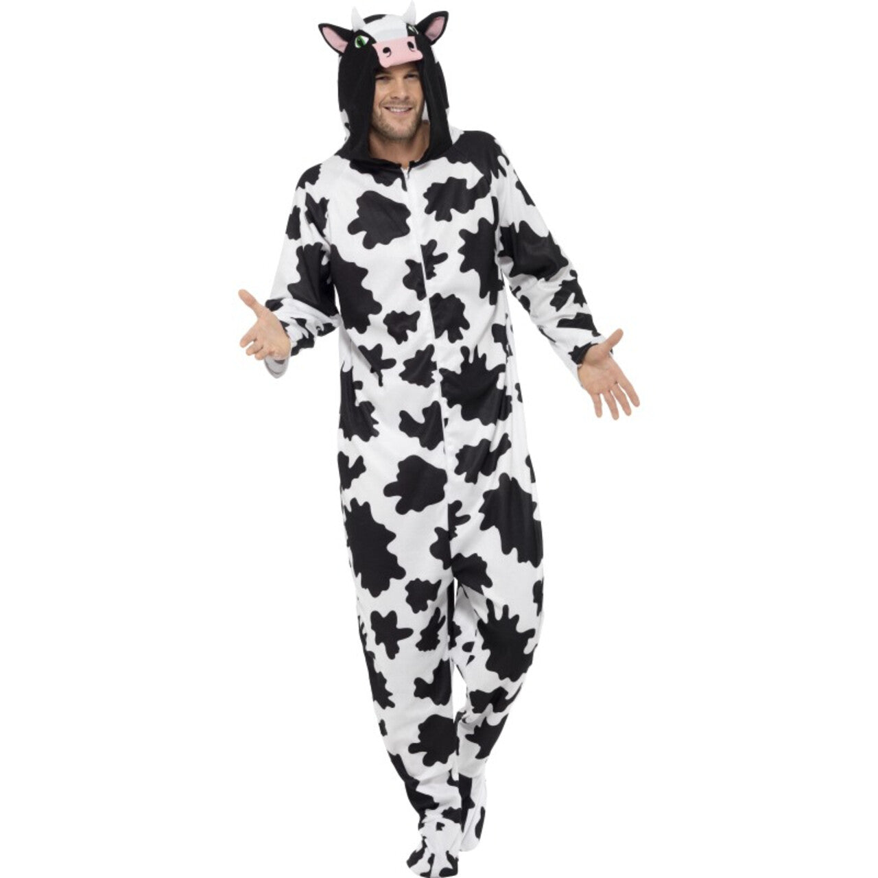 Op deze afbeelding zie je een Kostuums, van het merk Smiffy's. Onesie Kauwende Koe Kostuum