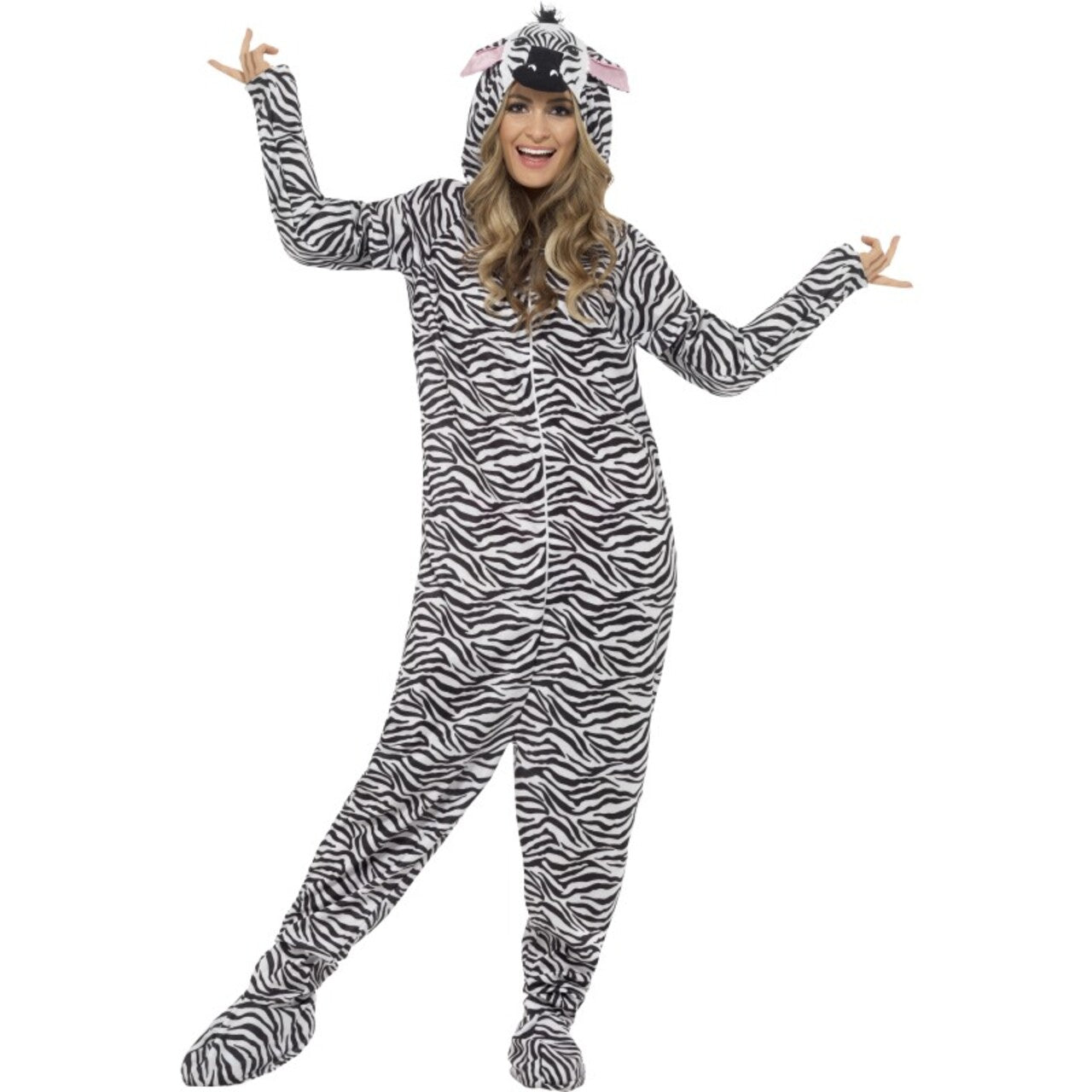 Op deze afbeelding zie je een Kostuums, van het merk Smiffy's. Onesie Schattige Zebra Kostuum