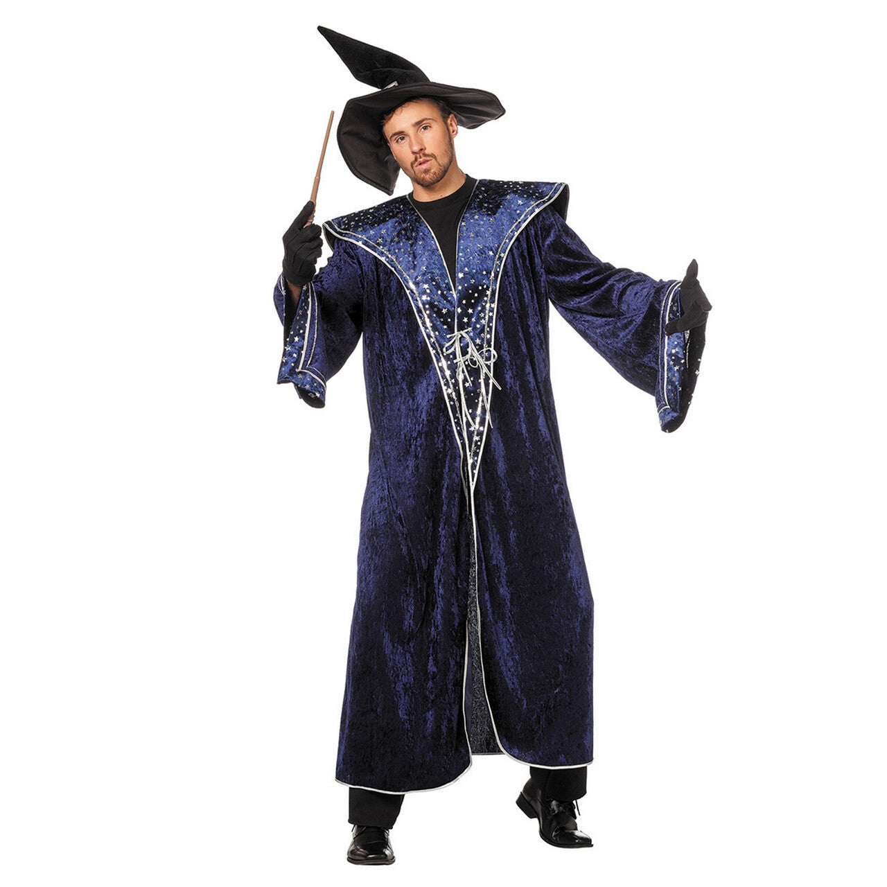 Op deze afbeelding zie je een Kostuums, van het merk Wilbers. Harrys Tovenaarsmeester Sterren Blauw Man Kostuum