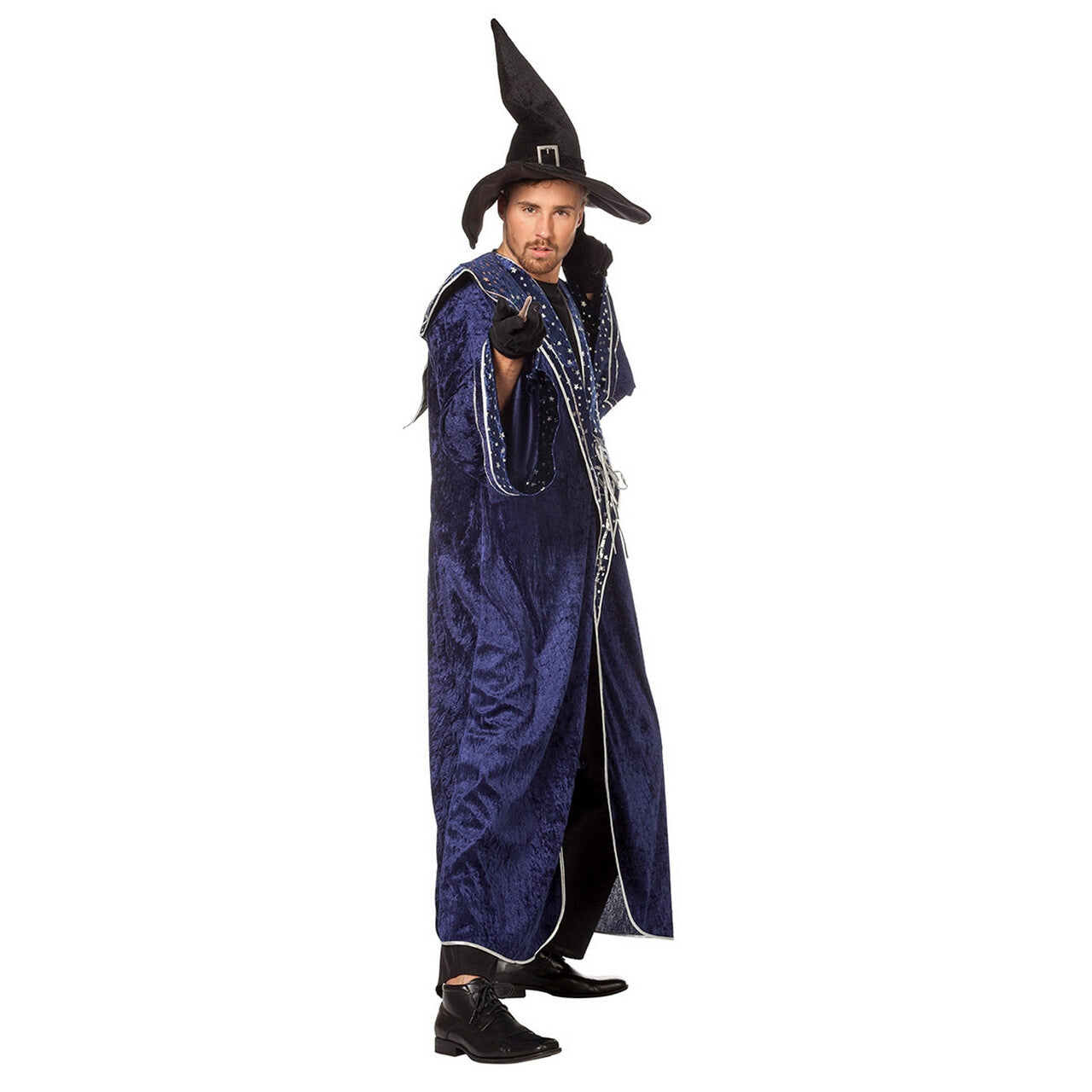 Op deze afbeelding zie je een Kostuums, van het merk Wilbers. Harrys Tovenaarsmeester Sterren Blauw Man Kostuum