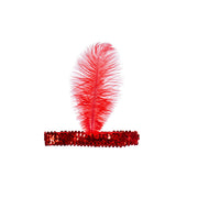 Op deze afbeelding zie je een Accessoires, van het merk Wilbers. Glam Party Charleston Hoofdband Met Veer Rood