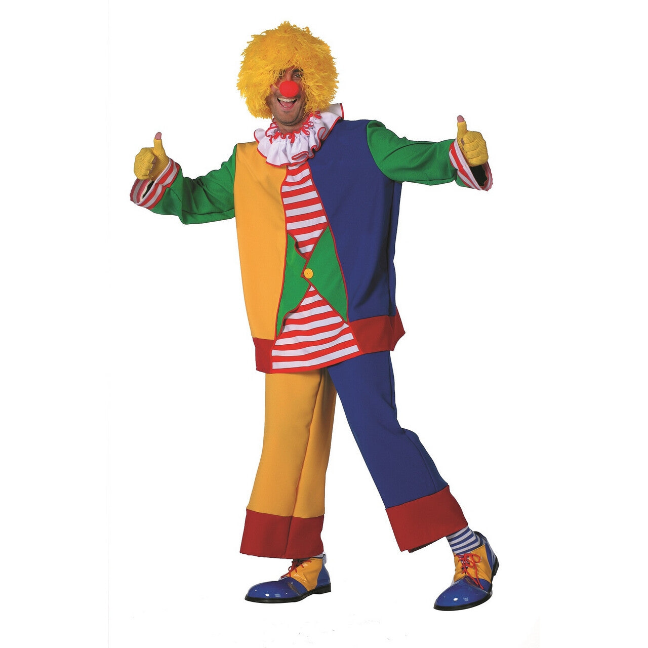 Op deze afbeelding zie je een Kostuums, van het merk Wilbers. Clown De Kindervriend Man Kostuum