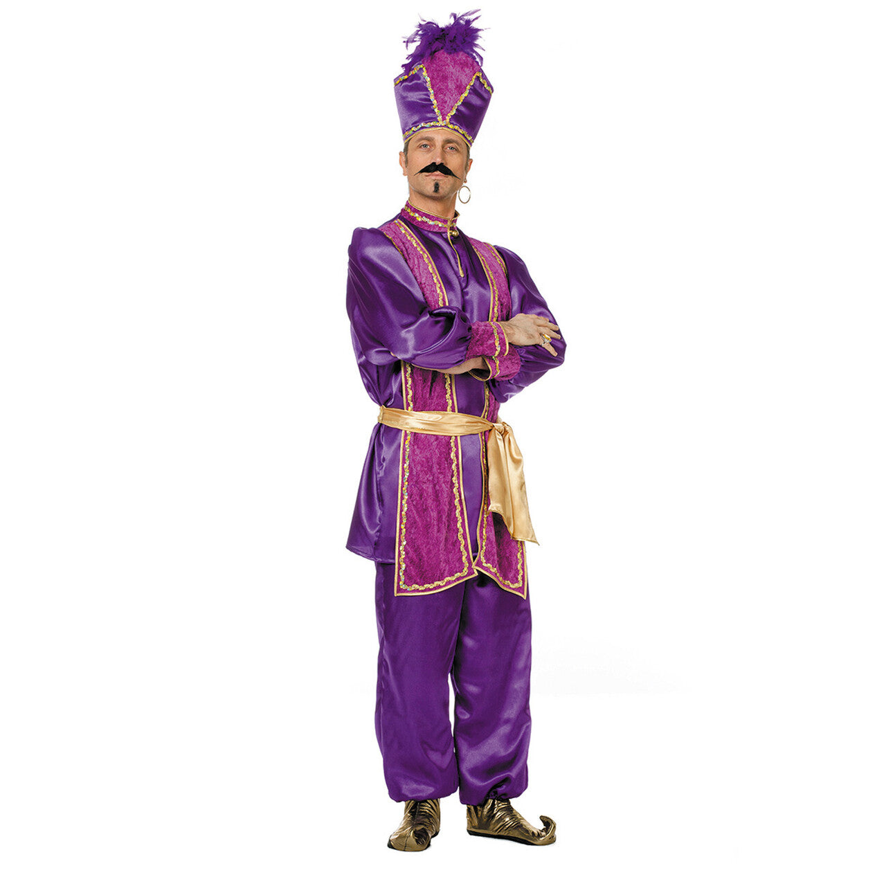 Op deze afbeelding zie je een Kostuums, van het merk Wilbers. Paarse Hoogheid Sultan, Paars Man Kostuum