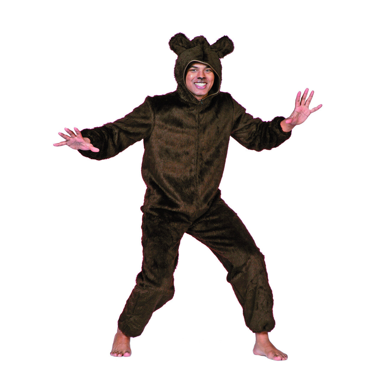 Op deze afbeelding zie je een Kostuums, van het merk Wilbers. Onesie Dier Bruine Beer Man Kostuum