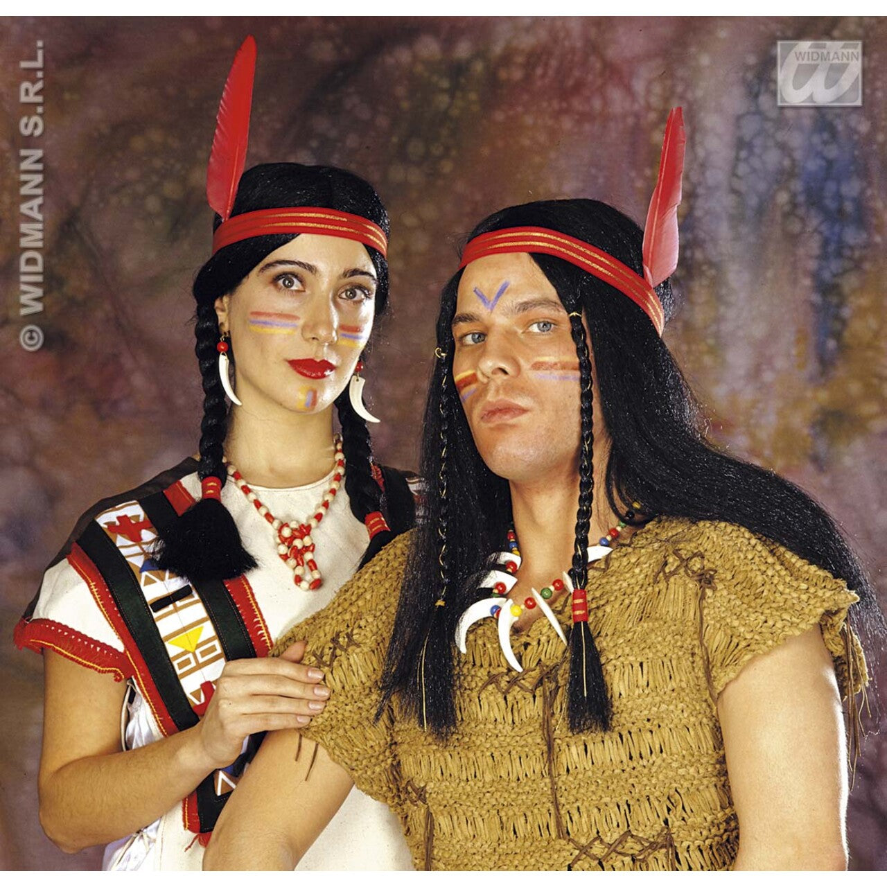 Op deze afbeelding zie je een Accessoires, van het merk Widmann. Pruik Indiaanse Man Of Vrouw
