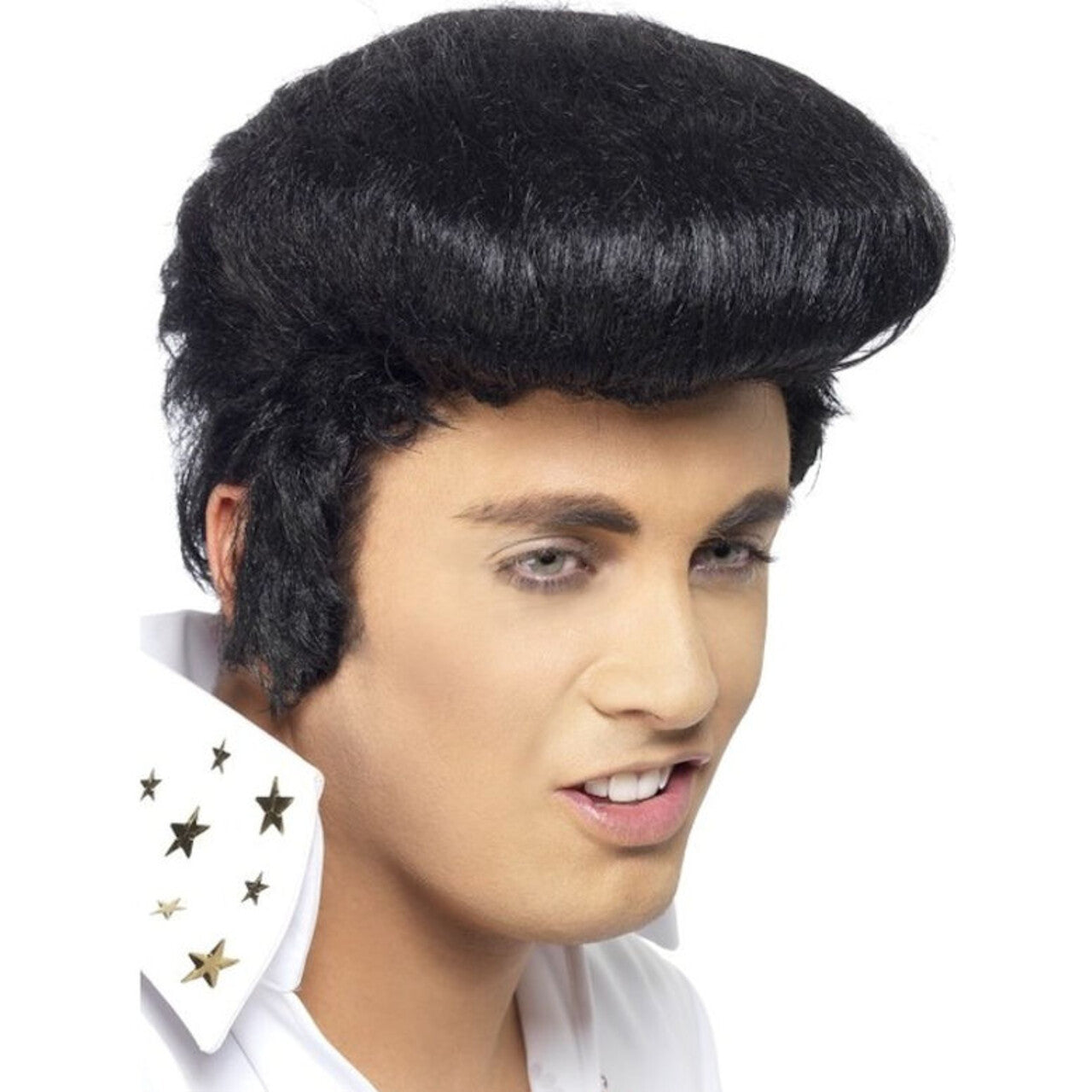 Op deze afbeelding zie je een Accessoires, van het merk Smiffy's. Officiele Zwarte Elvis Pruik Met Vetkuif