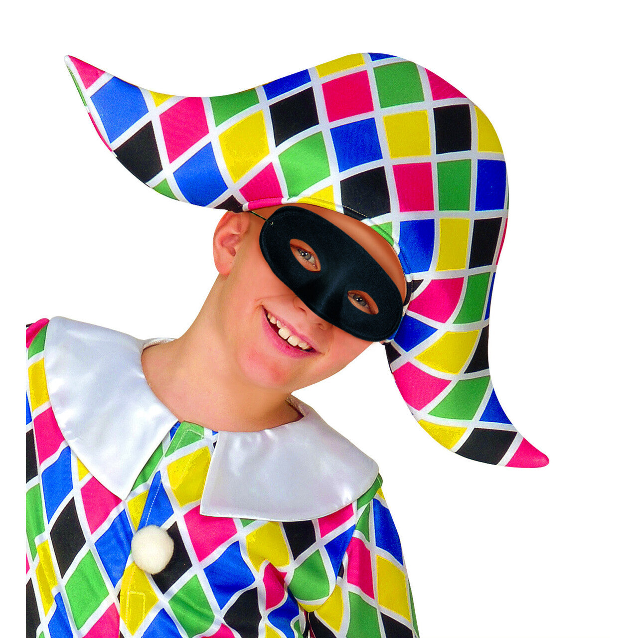 Op deze afbeelding zie je een Accessoires, van het merk Widmann. Ovaal Oogmasker, Mascherina Zwart Kind