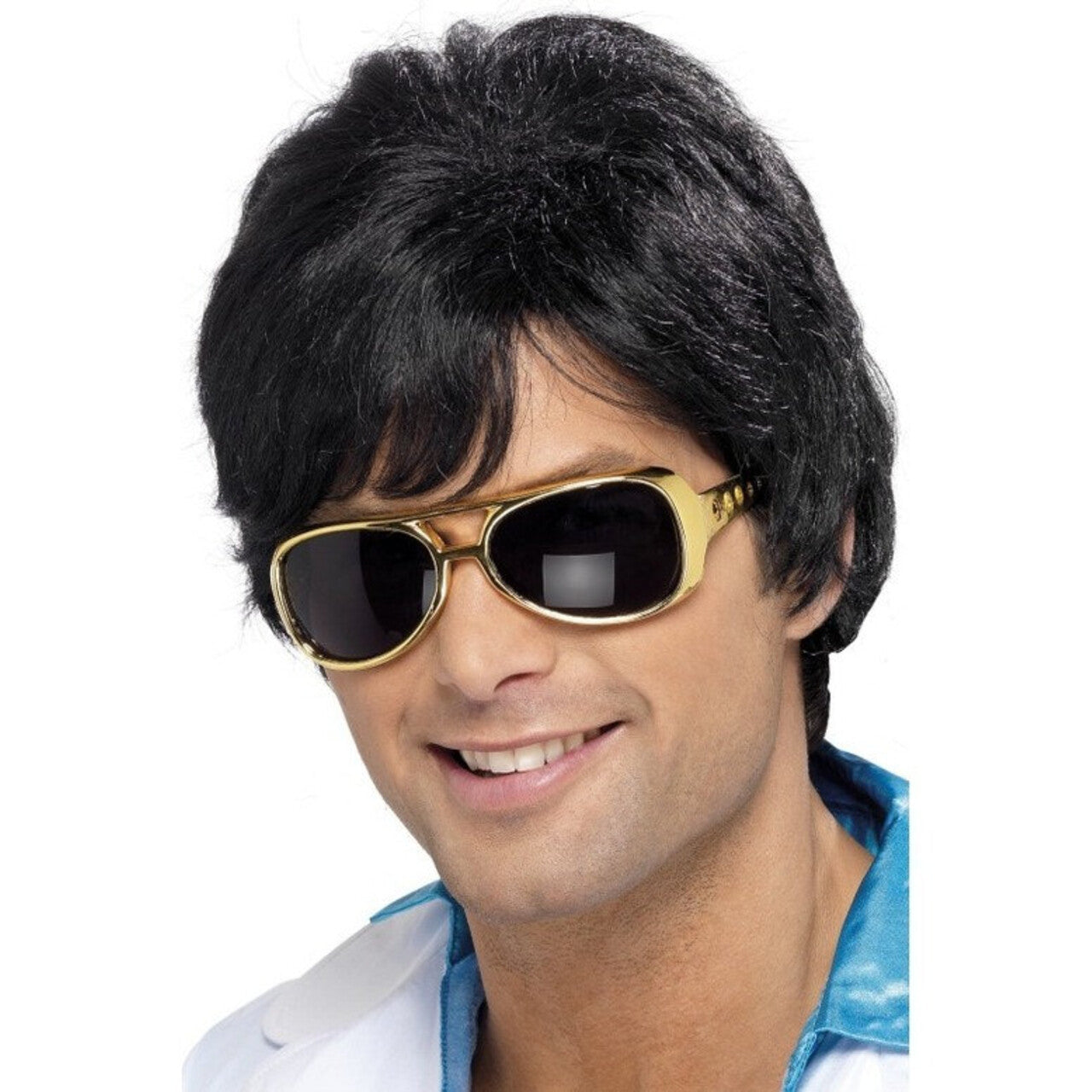Op deze afbeelding zie je een Accessoires, van het merk Smiffy's. Jaren 70 Zwarte Pruik Man