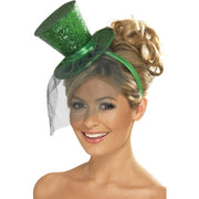 Op deze afbeelding zie je een Accessoires, van het merk Smiffy's. Mini Glitter Hogehoed Groen Vrouw