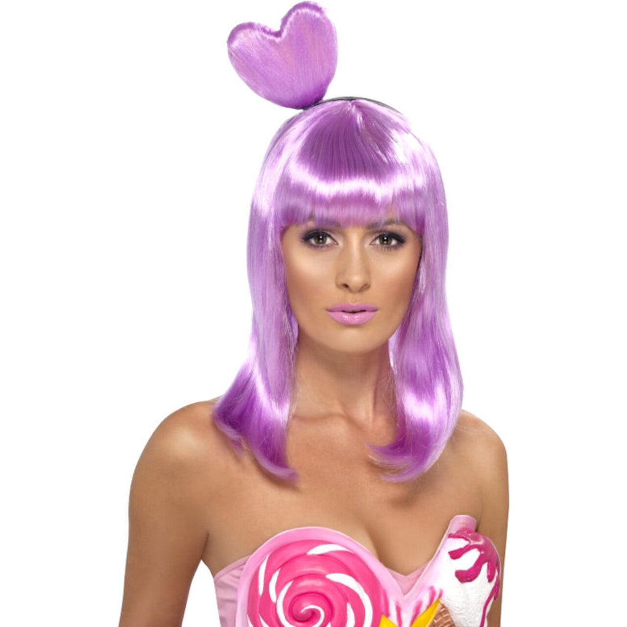 Op deze afbeelding zie je een Accessoires, van het merk Smiffy's. Candy Queen Pruik