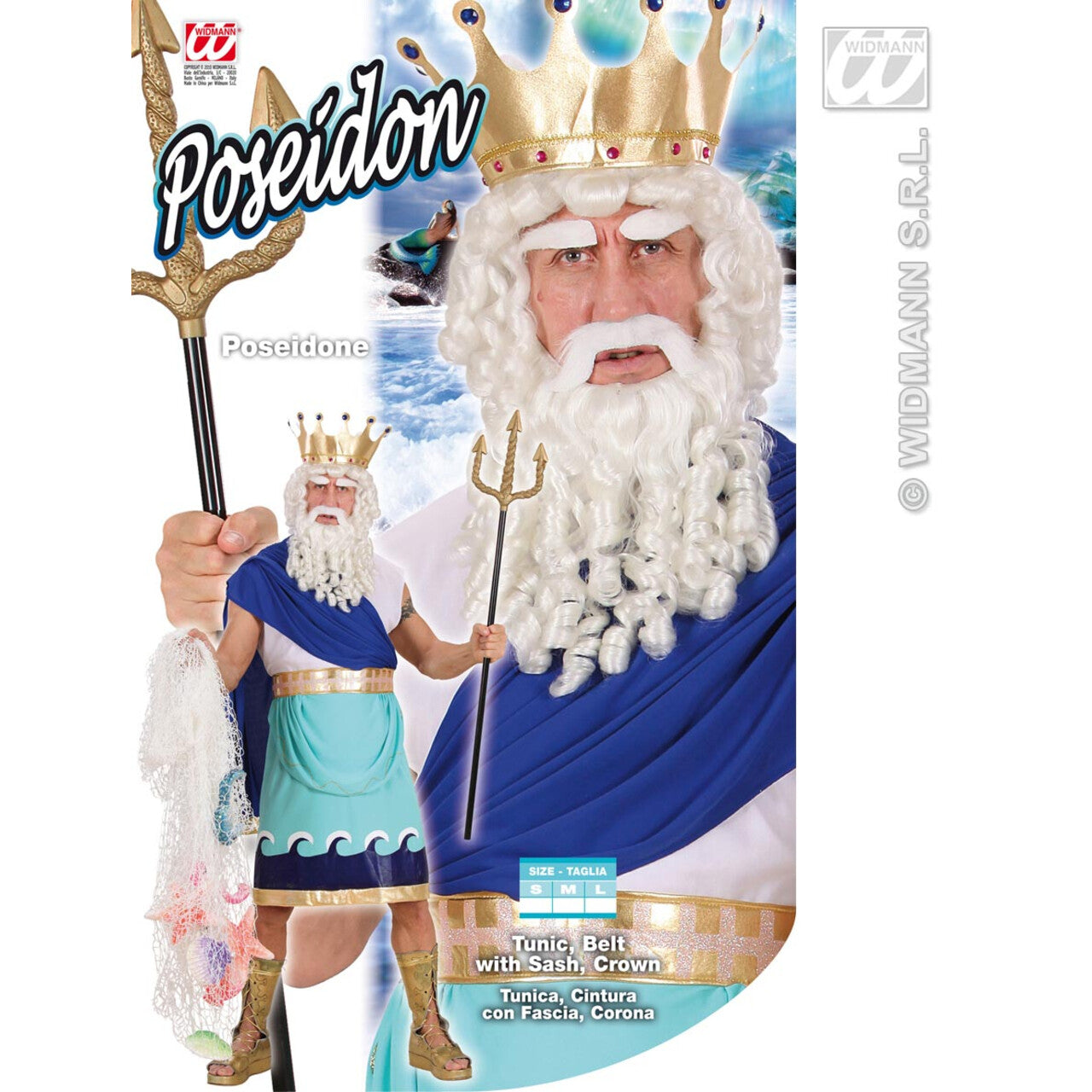 Op deze afbeelding zie je een Kostuums, van het merk Widmann. Mystieke God Poseidon Man Kostuum