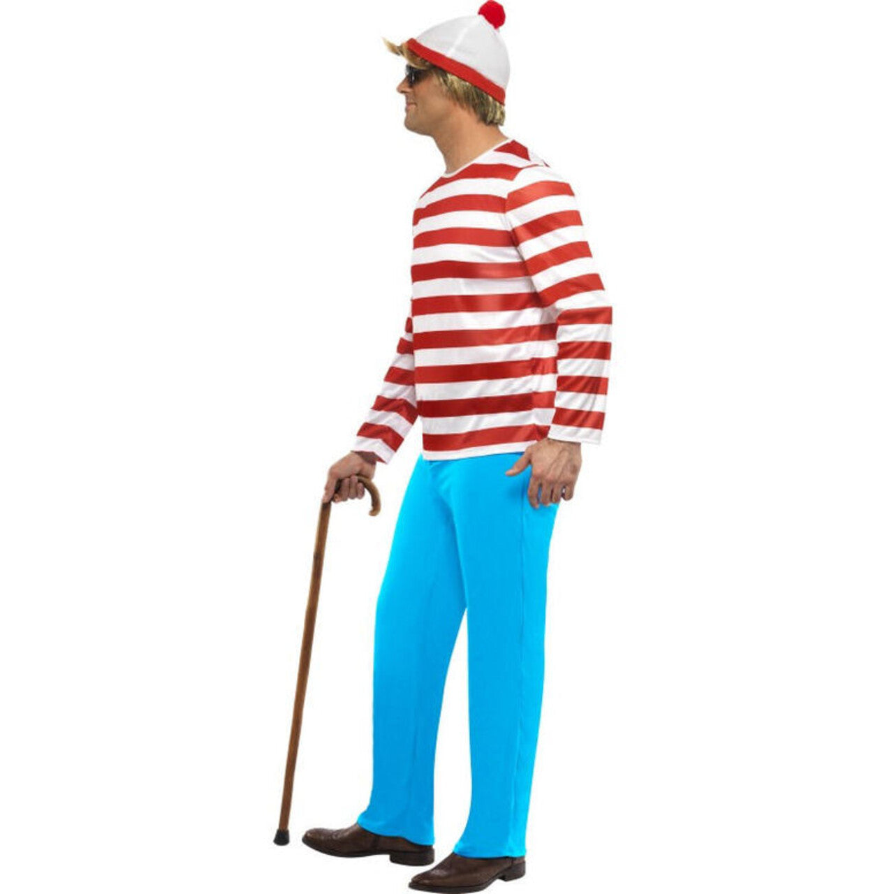 Op deze afbeelding zie je een Kostuums, van het merk Smiffy's. Waar Is Wally Man Kostuum