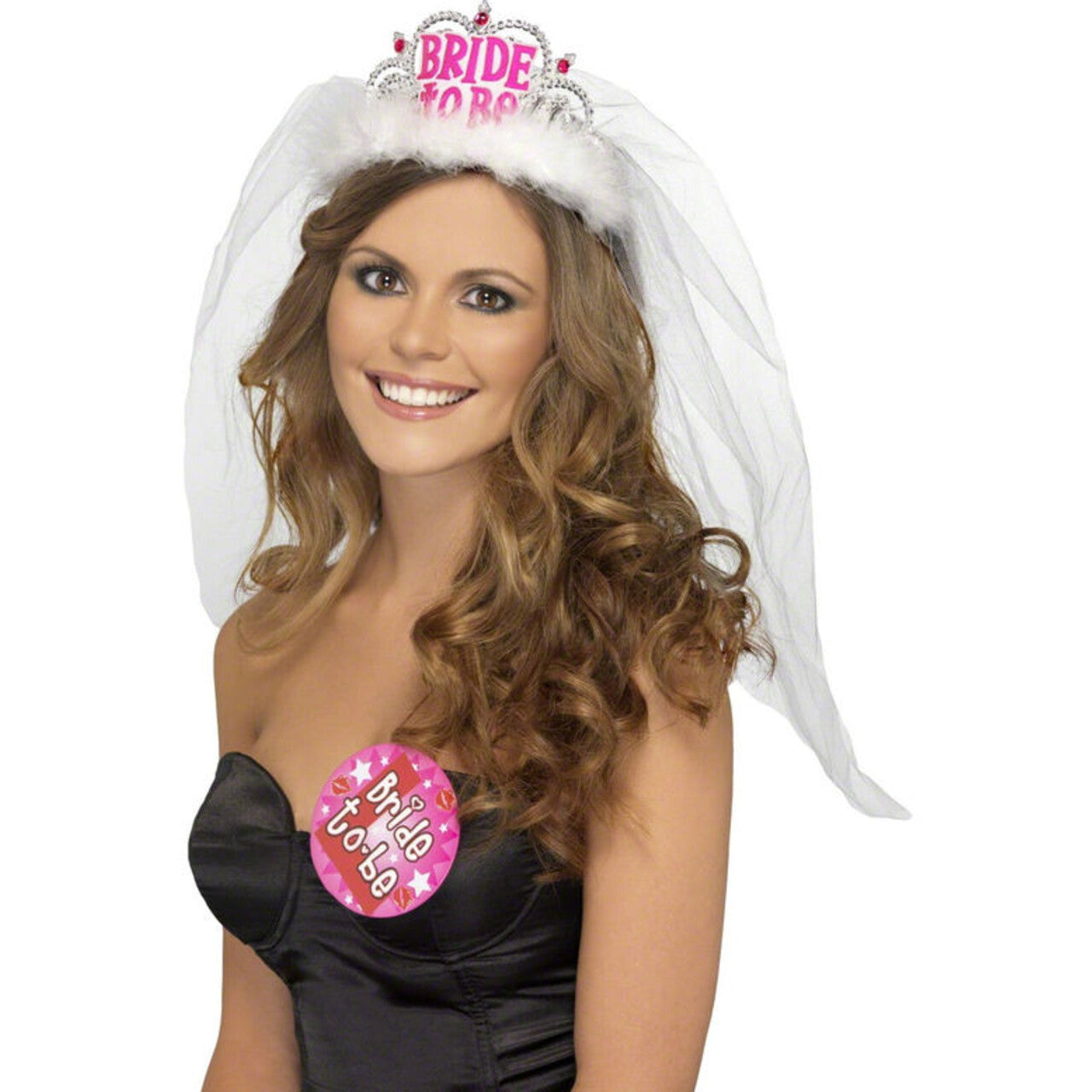 Op deze afbeelding zie je een Accessoires, van het merk Smiffy's. Bride To Be Tiara Met Sluier