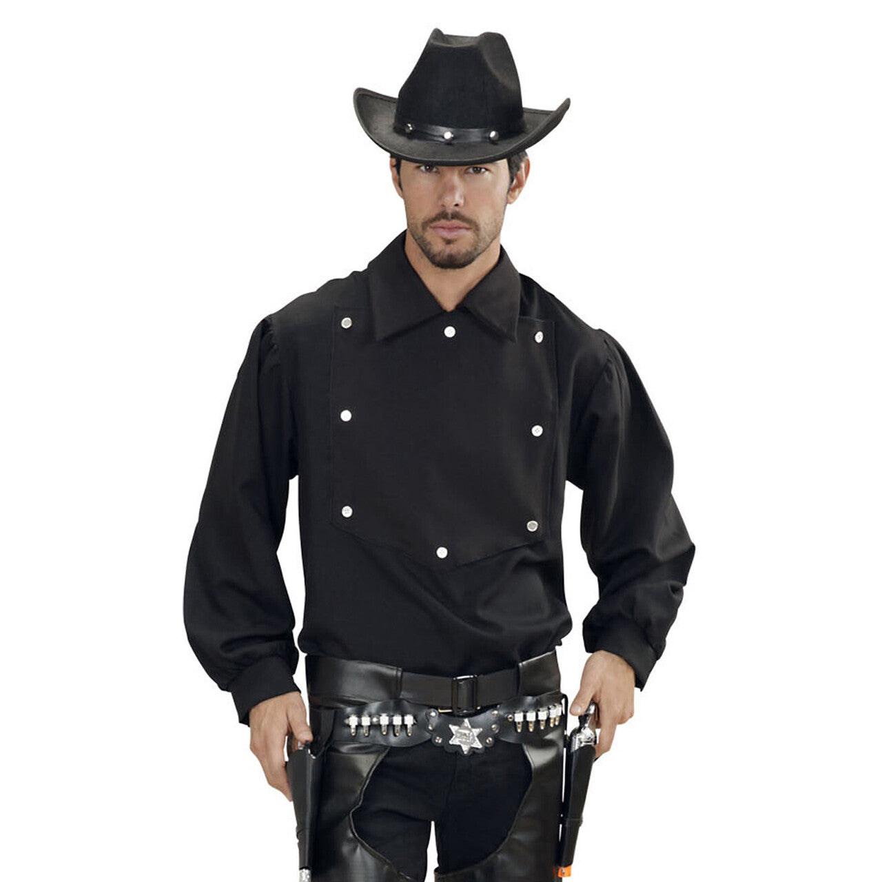 Op deze afbeelding zie je een Kostuums, van het merk Widmann. Cowboyshirt Man