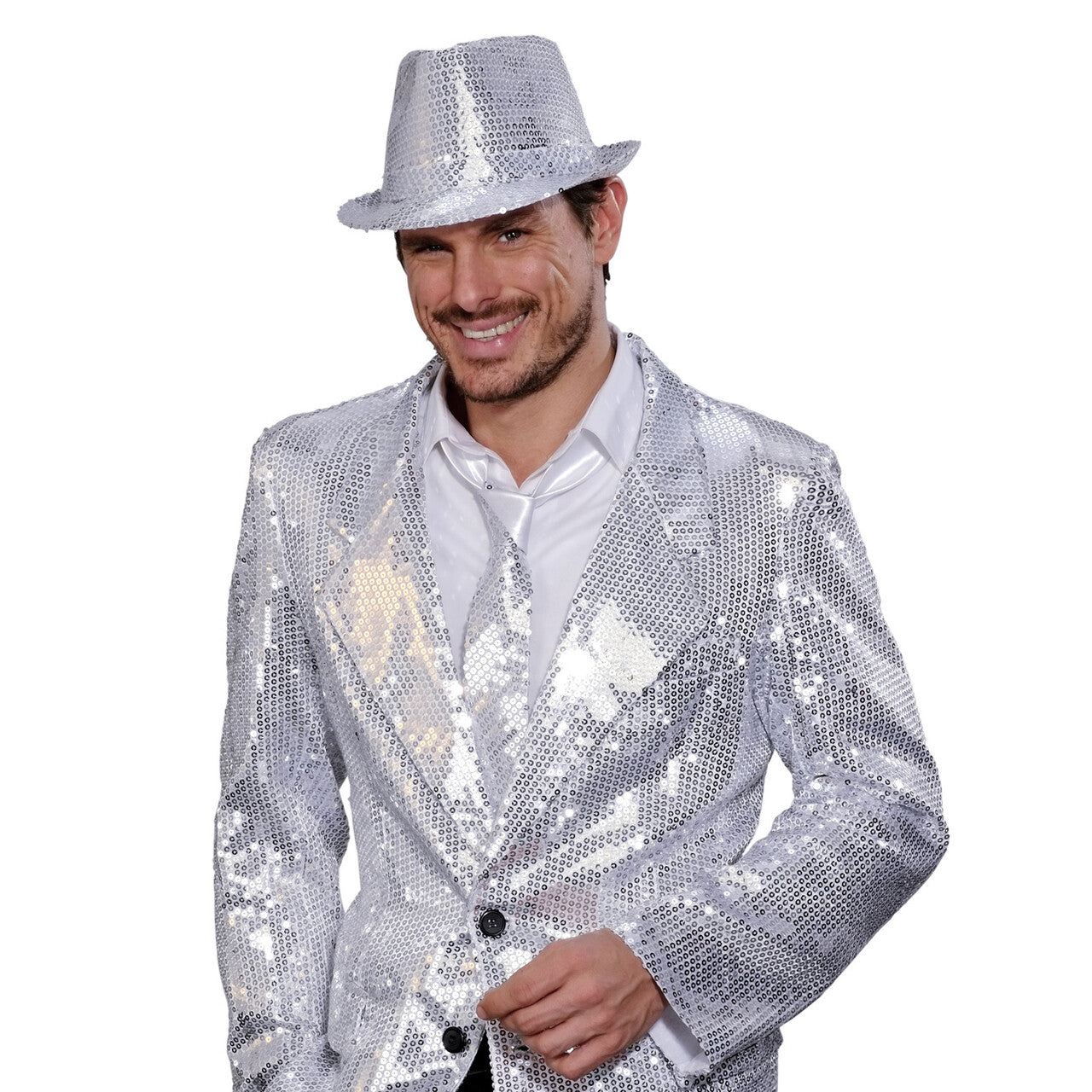 Op deze afbeelding zie je een Accessoires, van het merk Widmann. Stropdas Pailletten Zilver
