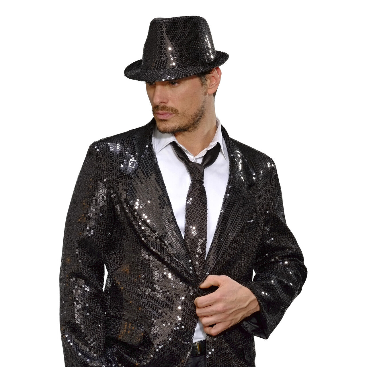 Op deze afbeelding zie je een Accessoires, van het merk Widmann. Stropdas Pailletten Zwart