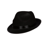 Op deze afbeelding zie je een Accessoires, van het merk Wilbers. Jaren 20 Hoed Zwart Maffia Baas