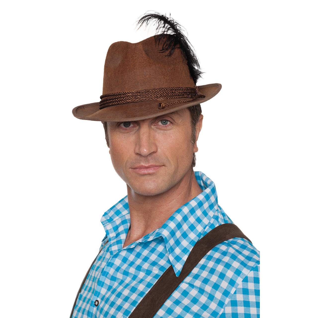 Op deze afbeelding zie je een Accessoires, van het merk Wilbers. Bruine Tiroler Hoed Paultje Pils