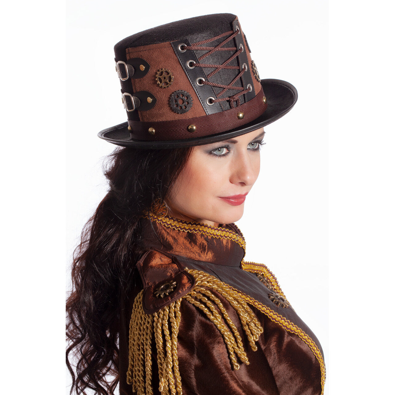 Op deze afbeelding zie je een Accessoires, van het merk Wilbers. Hoed Steampunk Veter Luxe