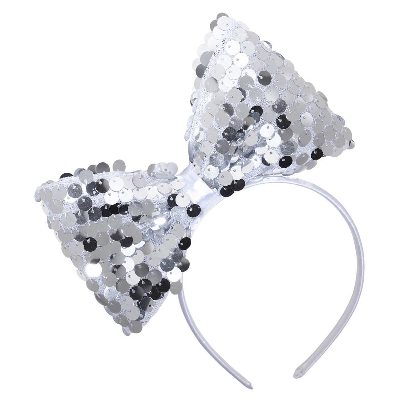 Op deze afbeelding zie je een Accessoires, van het merk Widmann. Hoofdband Met Paillettenstrik Zilver