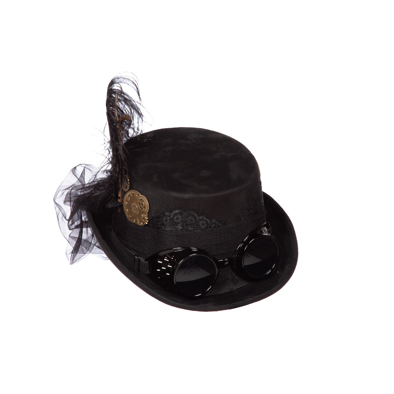 Op deze afbeelding zie je een Accessoires, van het merk Wilbers. Hoge Hoed Steampunk Met Bril Tand Der Tijd