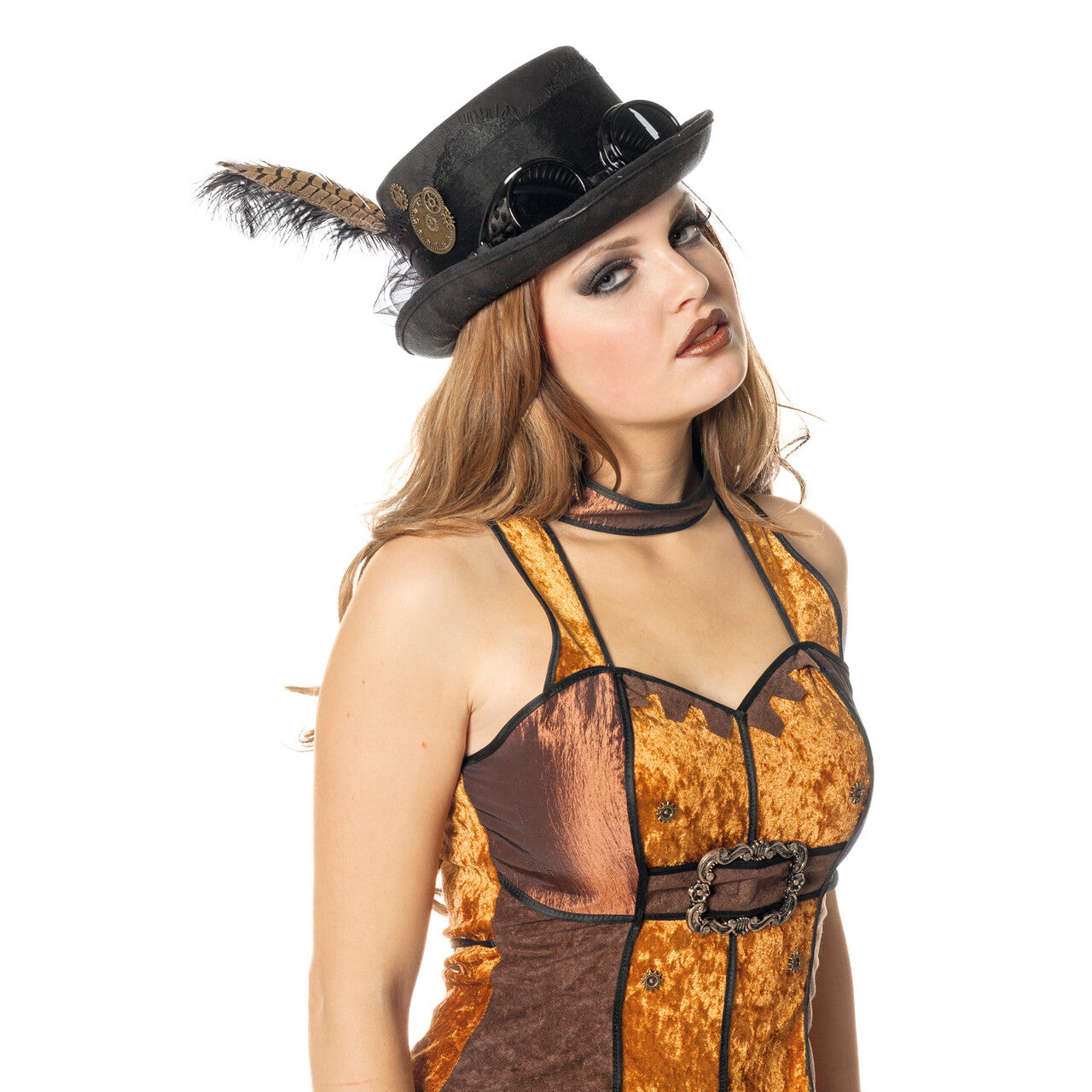 Op deze afbeelding zie je een Accessoires, van het merk Wilbers. Hoge Hoed Steampunk Met Bril Tand Der Tijd